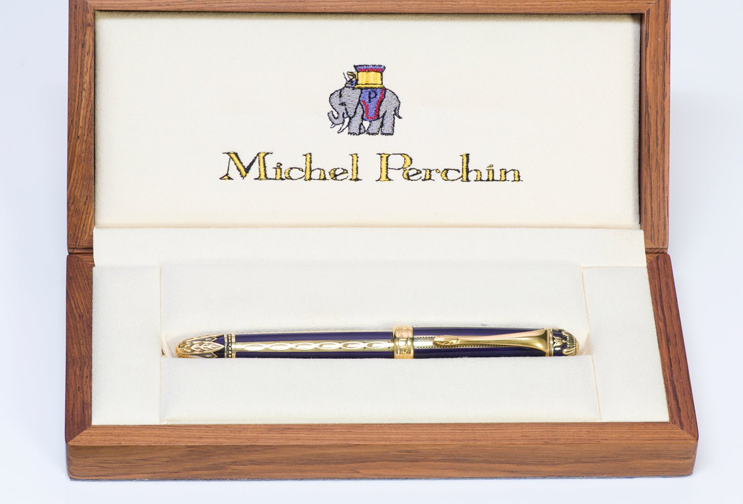Michel Perchin Silver Gilt Blue Enamel Fountain Pen