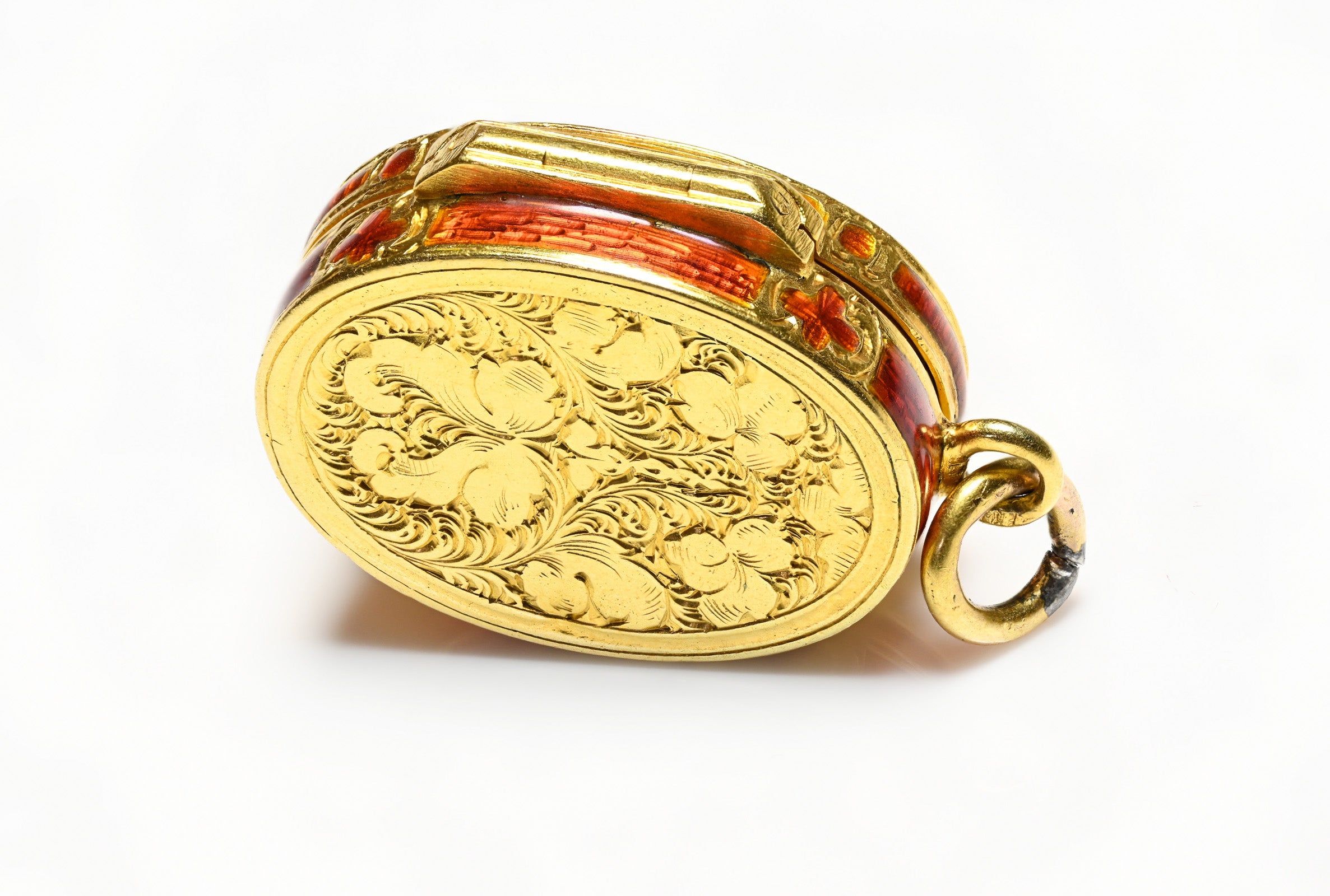 Antique 18K Gold Enamel Miniature Vinaigrette 