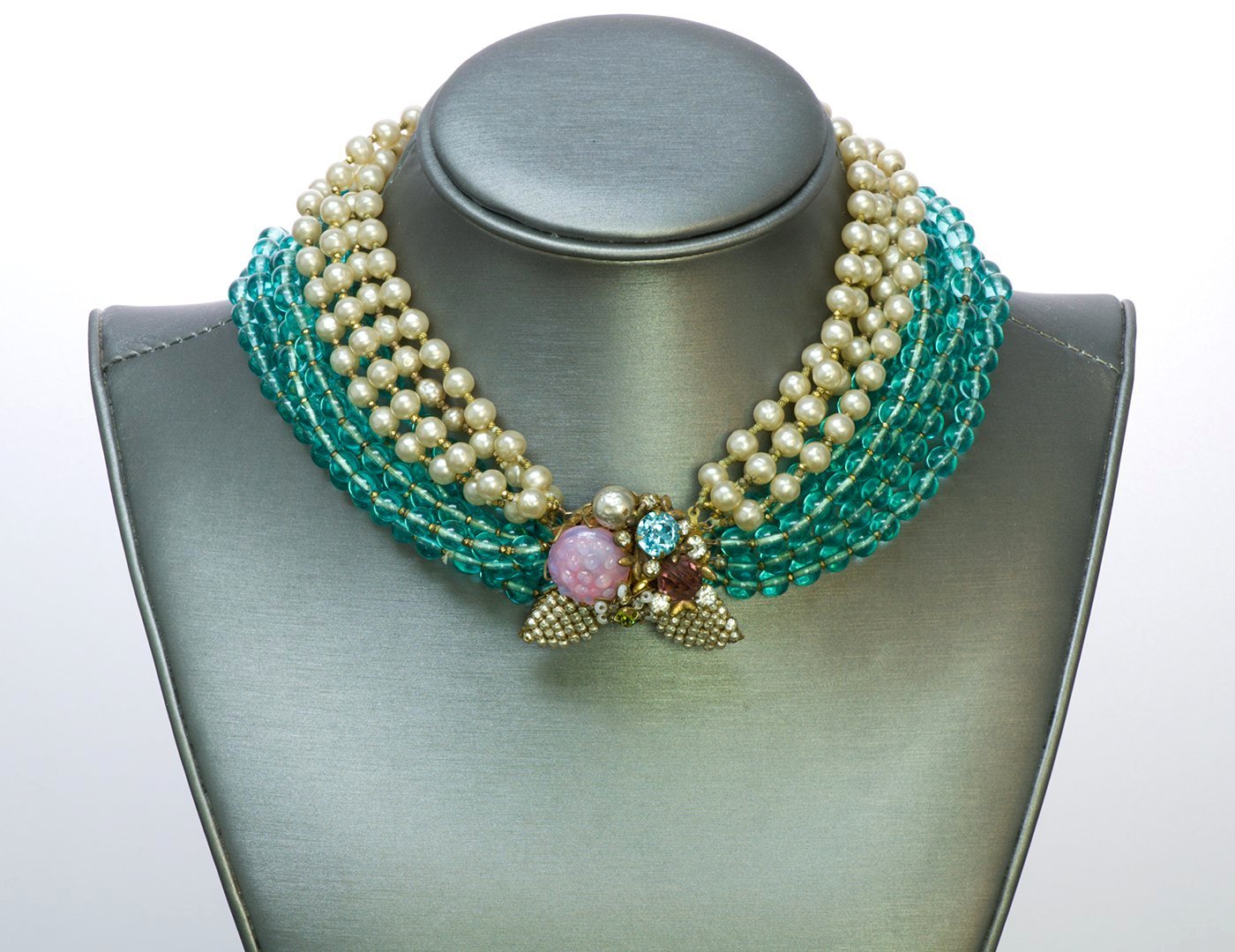 Miriam Haskell Beads Pearl Choker Necklace