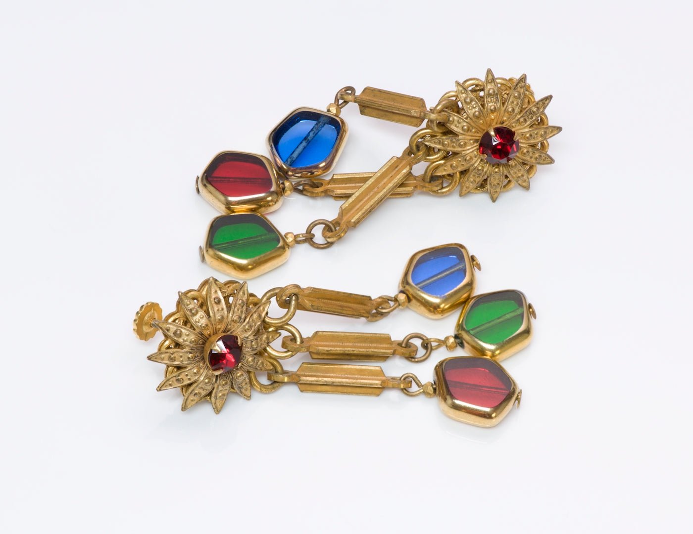 Miriam Haskell Robert Clark Gripoix Glass Necklace & Earrings Set