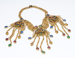 Miriam Haskell Robert Clark Gripoix Glass Necklace & Earrings Set