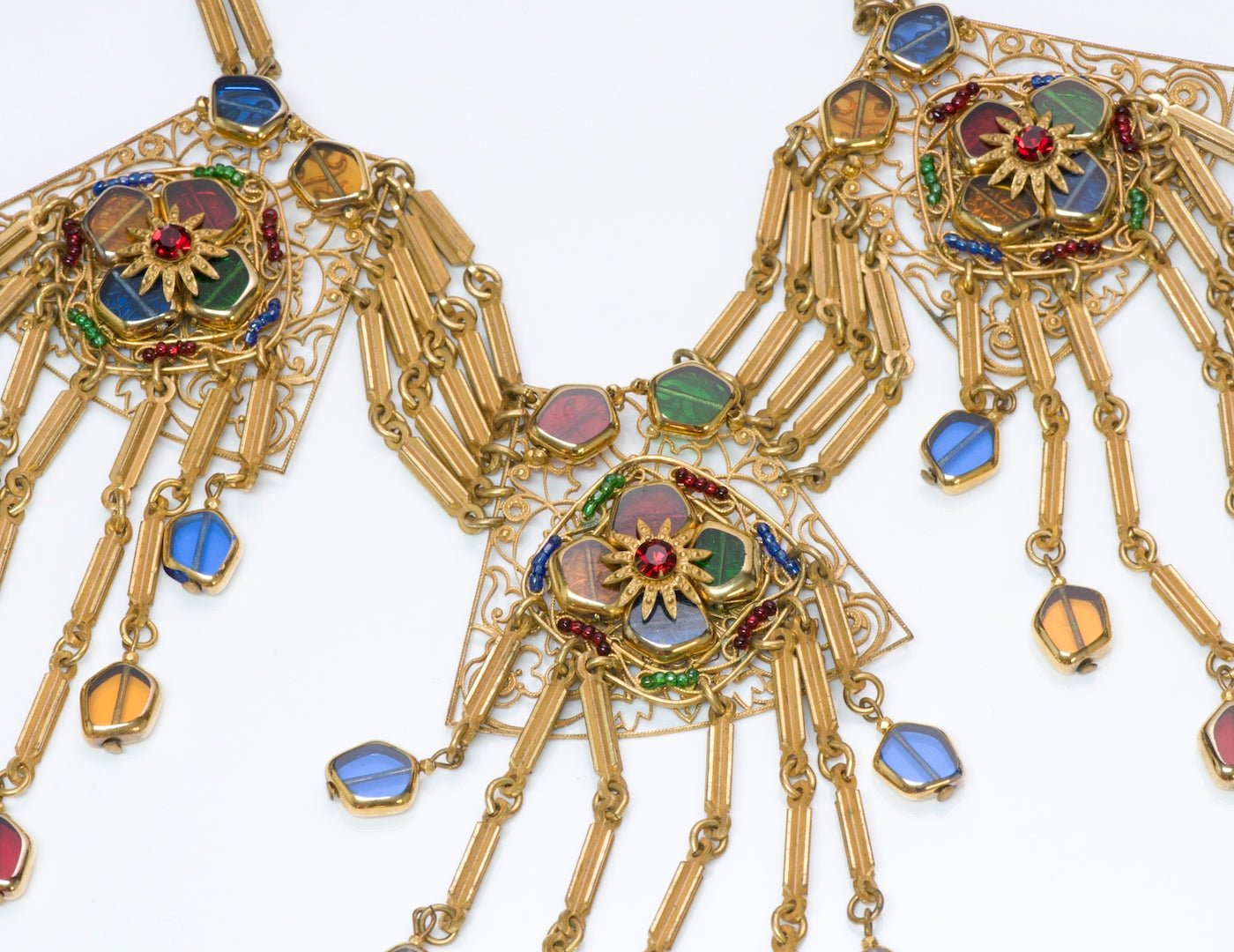 Miriam Haskell Robert Clark Gripoix Glass Necklace & Earrings Set