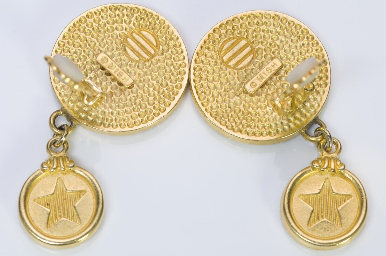 MISH Tworkowski New York 1980’s Gold Plated Star Drop Earrings