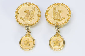 MISH Tworkowski New York 1980’s Gold Plated Star Drop Earrings