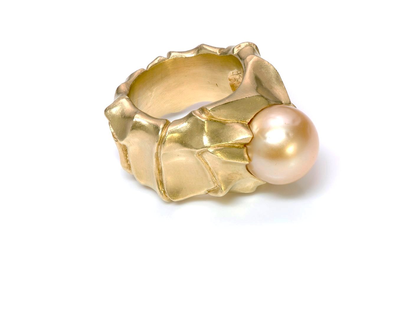 Modernistic V. Stern 18K Yellow Gold Pearl Ring