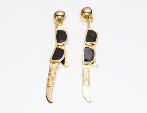 Moschino Couture Enamel Sunglasses Earrings
