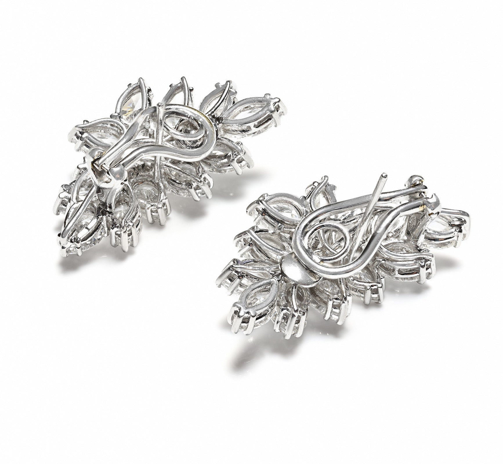 Platinum Fancy Diamond Marquise & Pear-Shaped Earrings 