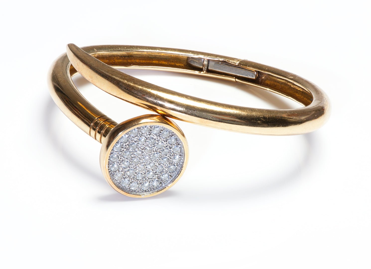 Nail 18K Gold Diamond Bracelet