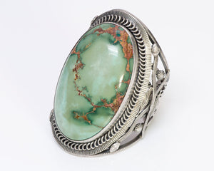 Native American Indian Silver Snake Turquoise Cuff Bracelet