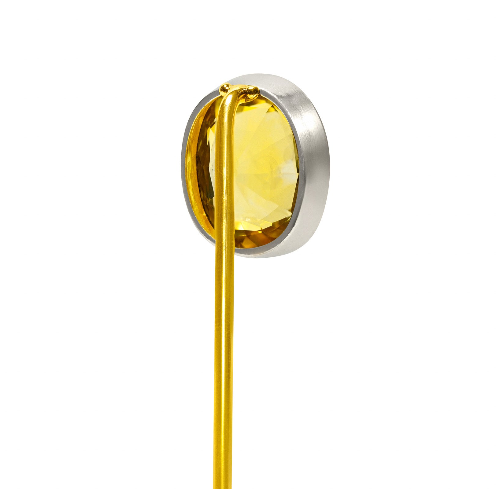 Antique Natural Unheated Yellow Sapphire 3.50 ct – Edwardian Gold Stick Pin