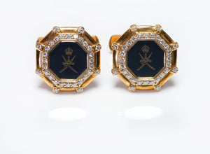 Octagon 18K Yellow Gold Diamond Cufflinks