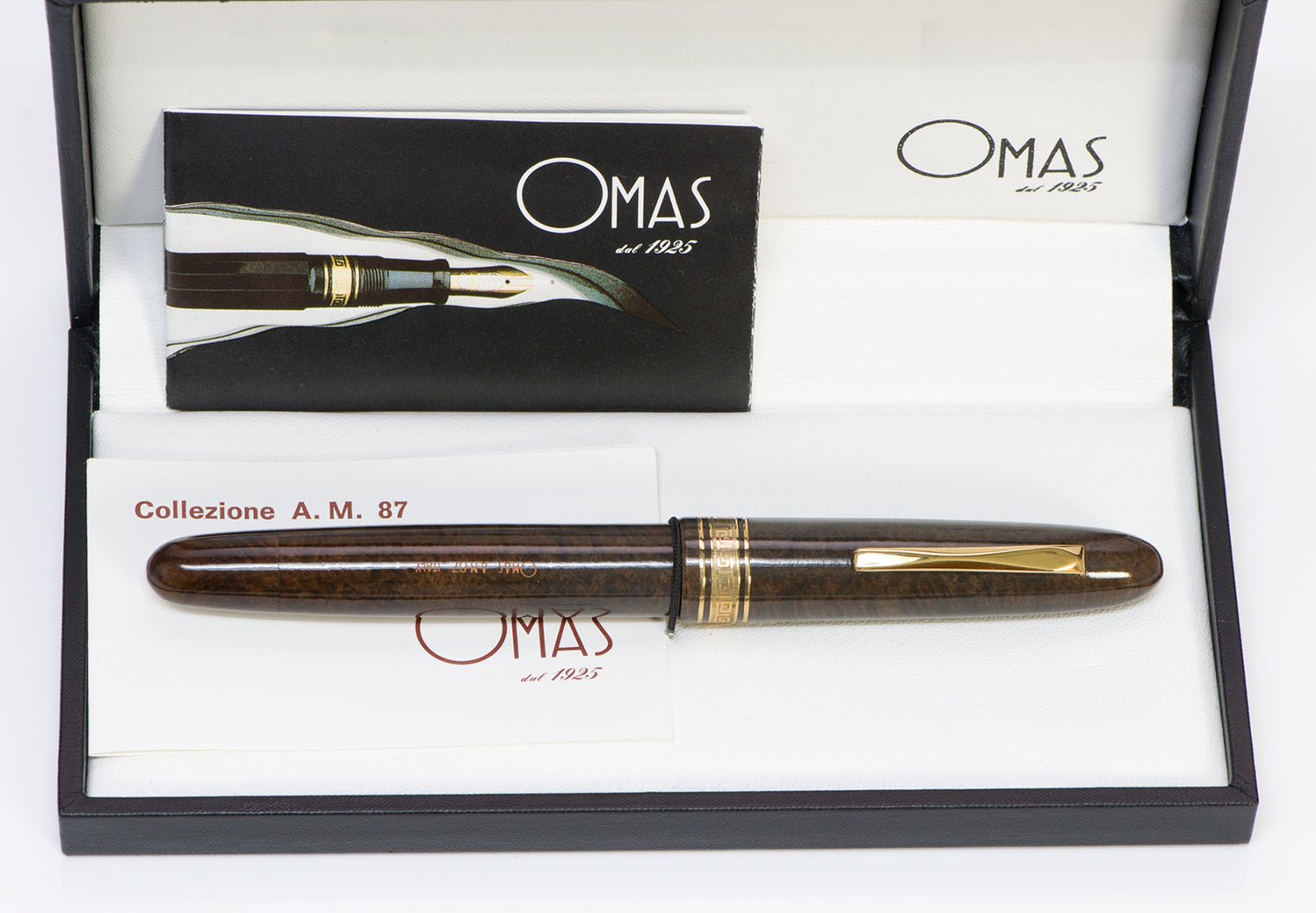 OMAS Fountain Pen Briar Wood Size M 18K Nib A.M. 87