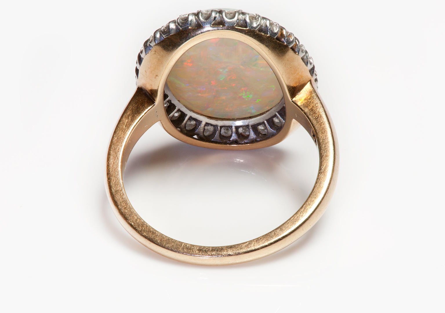 Opal Diamond Platinum Gold Ring