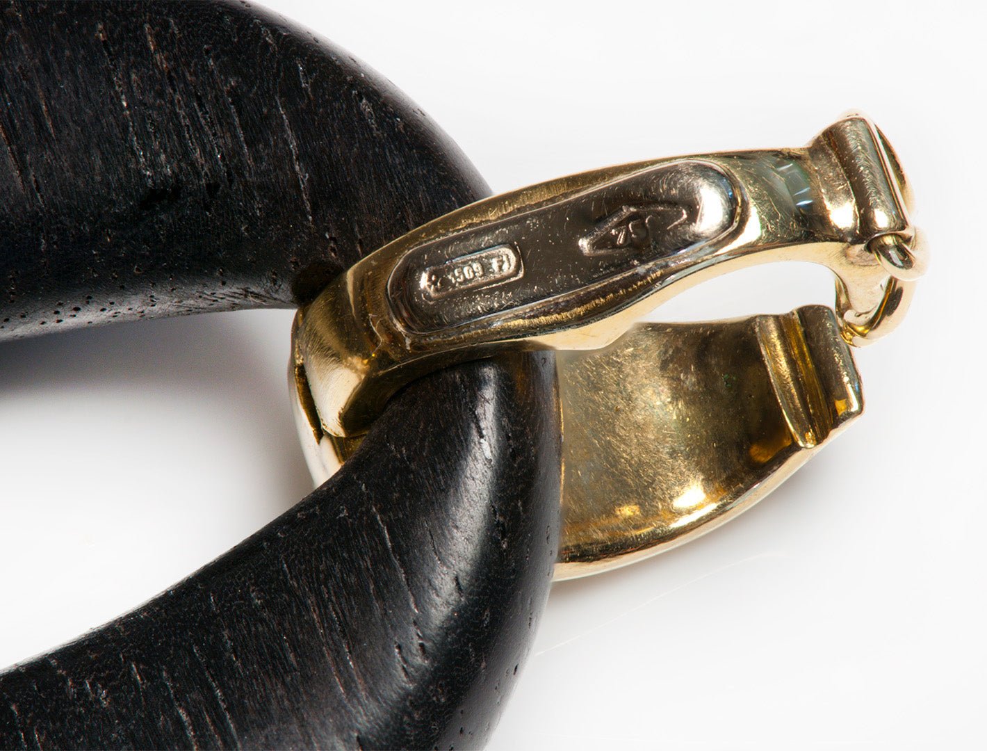 Oromalia Ebony Wood 18K Gold Link Necklace Bracelet