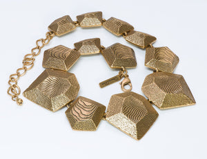 Oscar de la Renta Geometric Textured Necklace