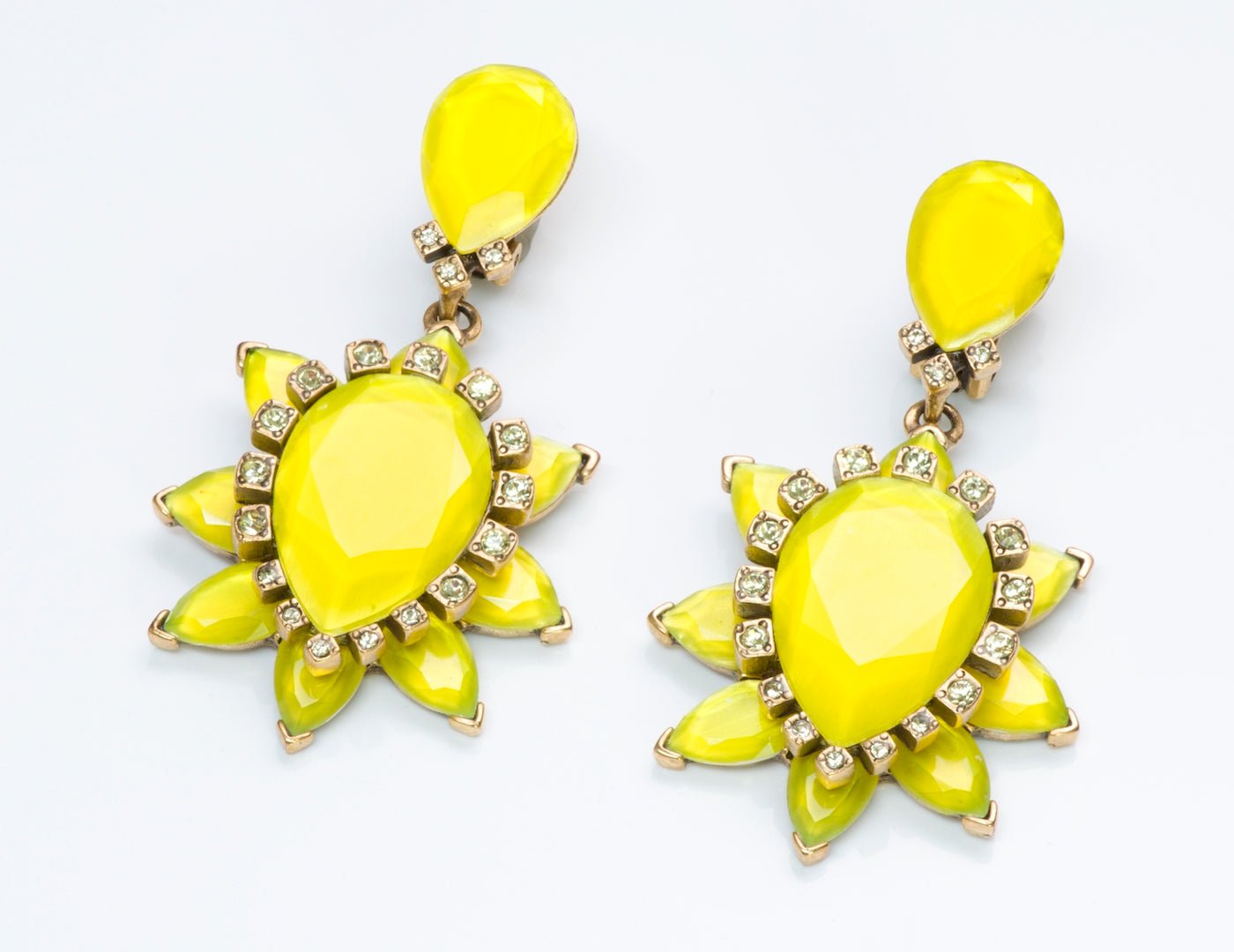Oscar de la Renta Yellow Earrings - DSF Antique Jewelry