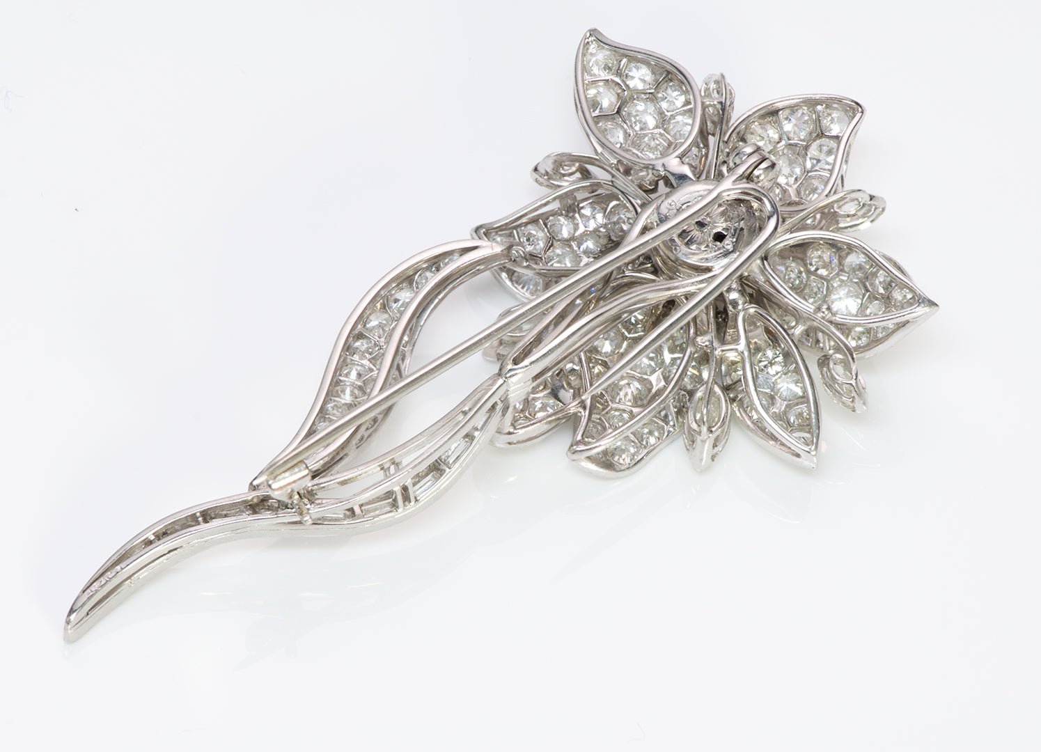 Oscar Heyman Diamond Platinum Flower Brooch