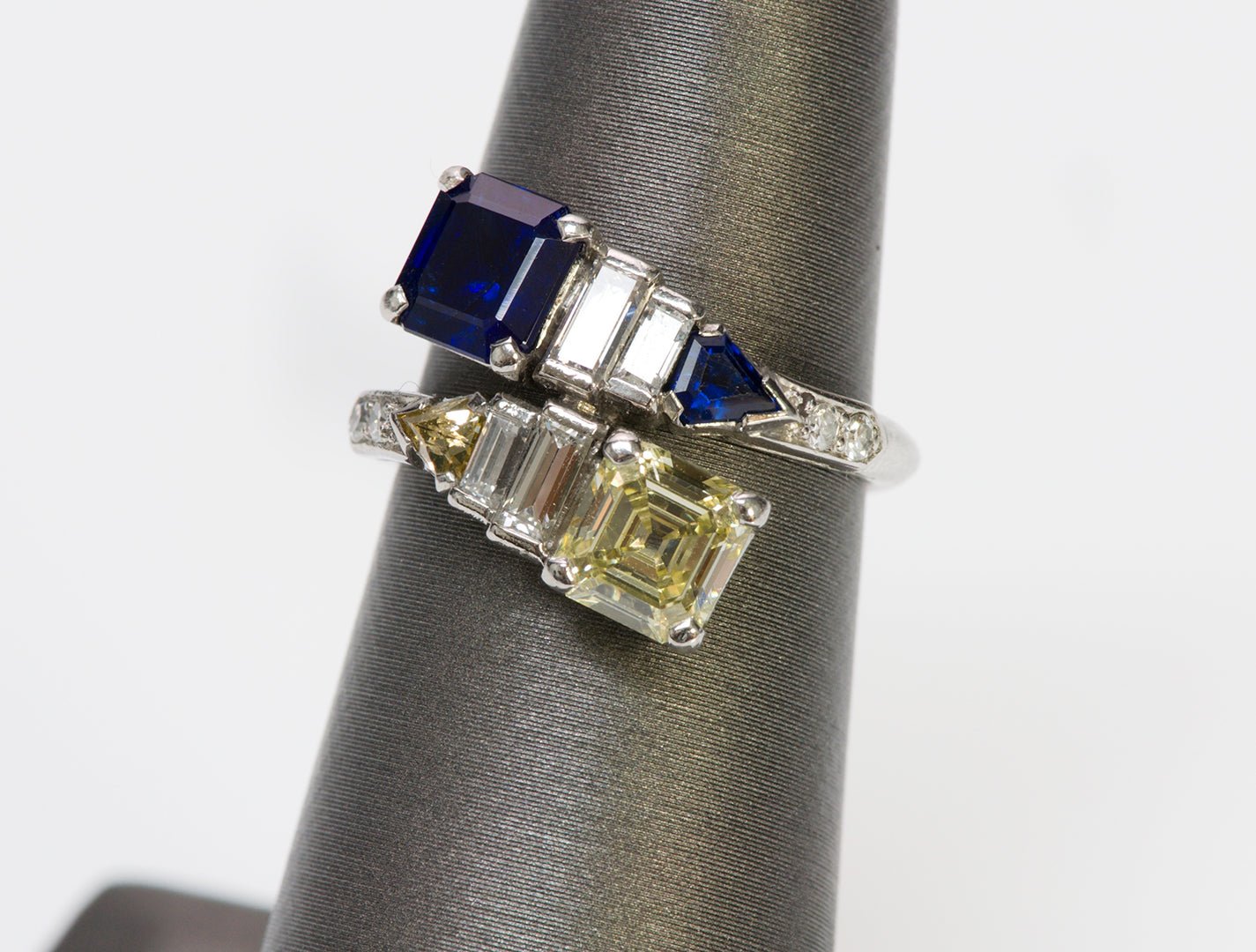 Oscar Heyman Platinum Burma Sapphire & Yellow Diamond Ring