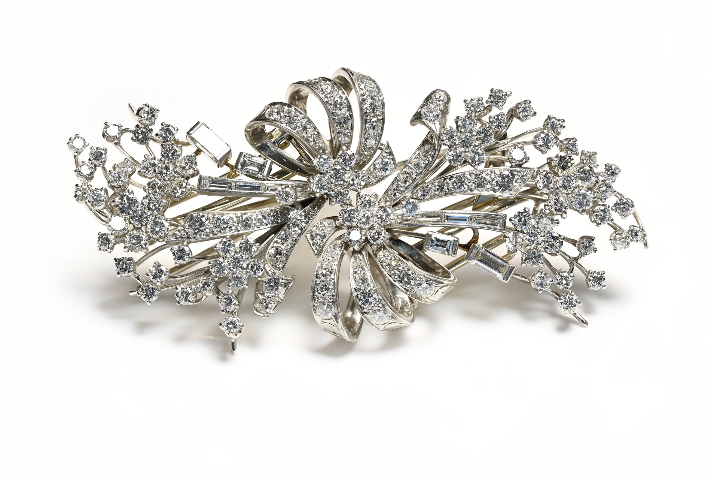 Oscar Heyman Platinum Diamond Clip Brooch