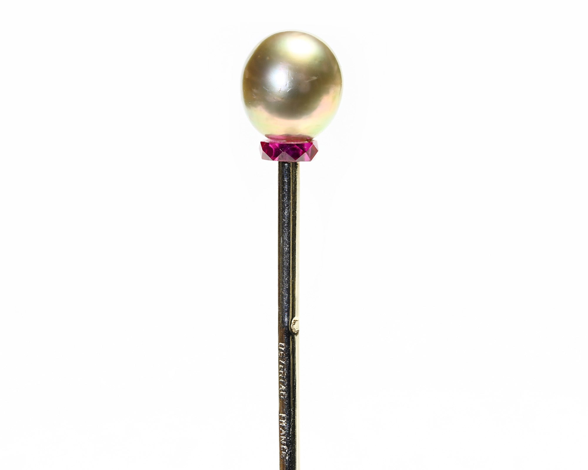 Ostertag Platinum Natural Pearl Stick Pin 