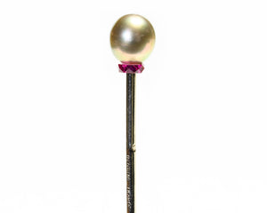 Ostertag Platinum Natural Pearl Stick Pin