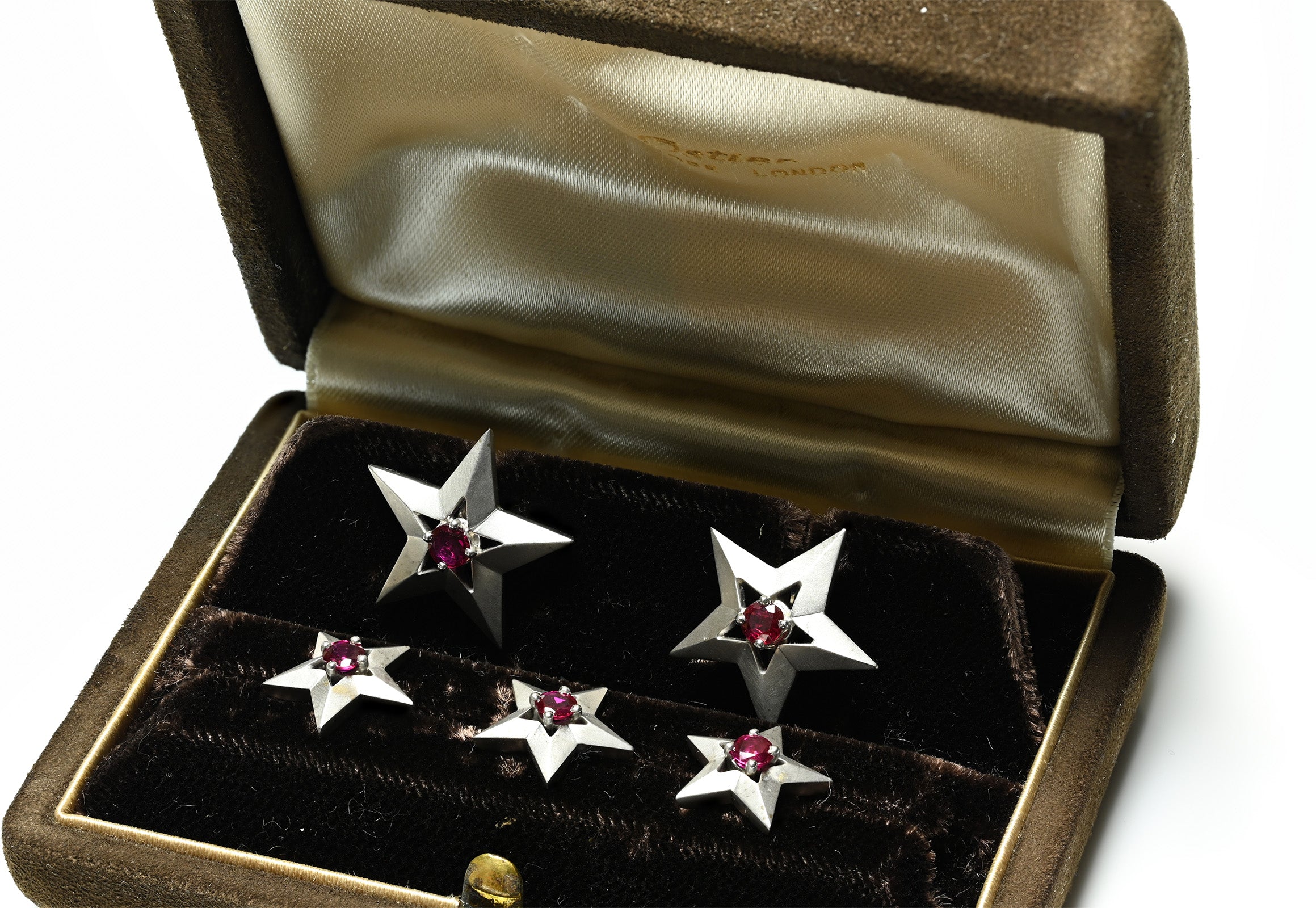 Marianne Ostier Gold Star Ruby Cufflinks Stud Set