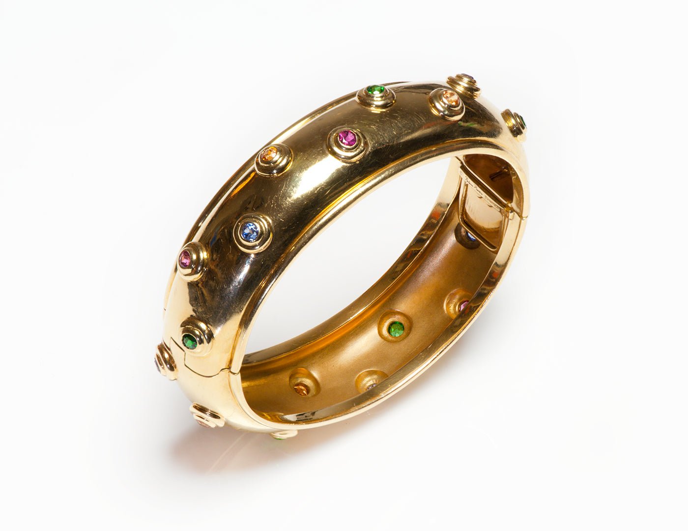 Paloma Picasso Tiffany & Co. 18 Karat Gold Gemstone Bangle-Bracelet