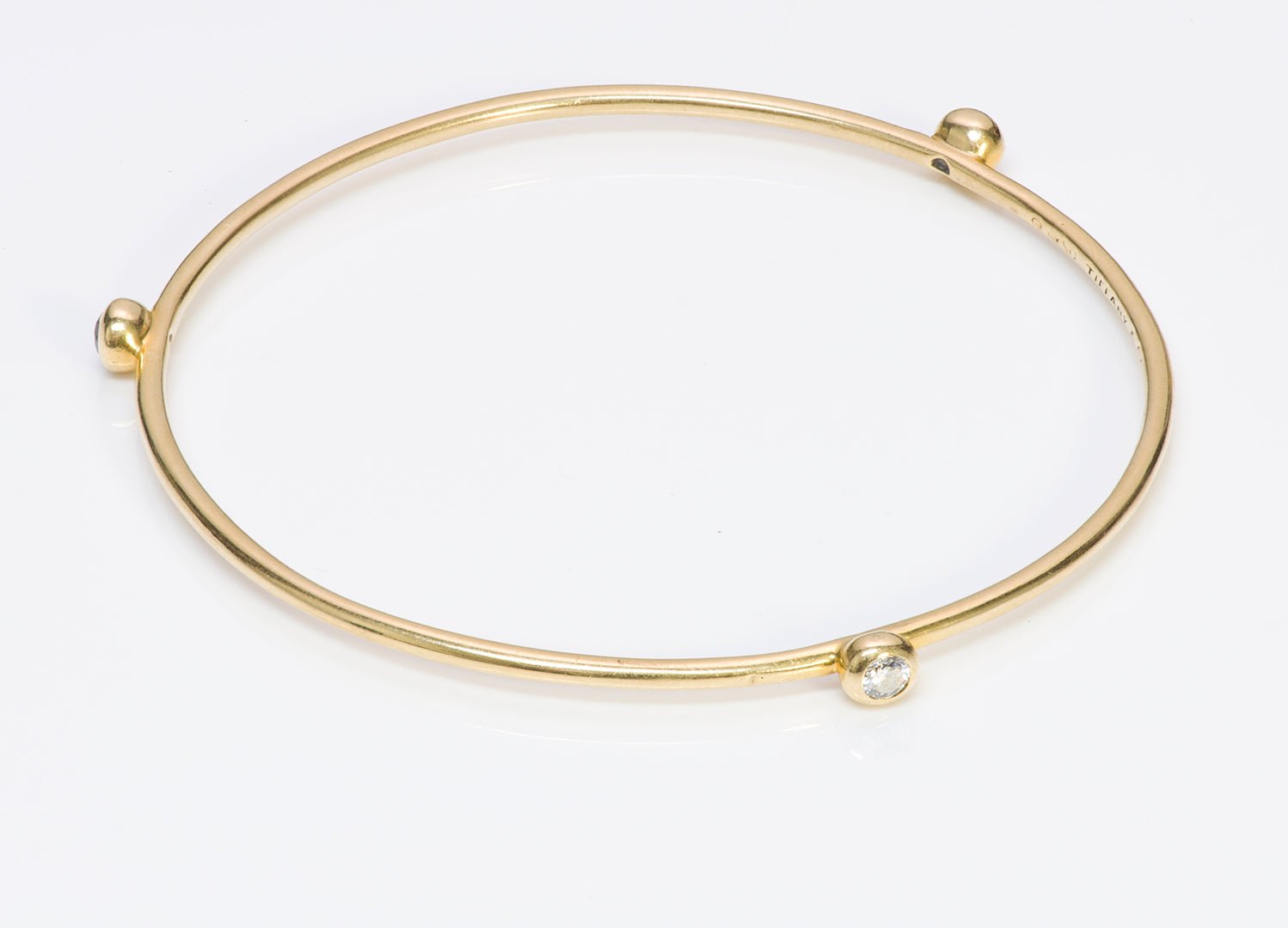 Paloma Picasso Tiffany & Co Ruby Diamond Sapphire Gold Slip On Bangle Bracelet