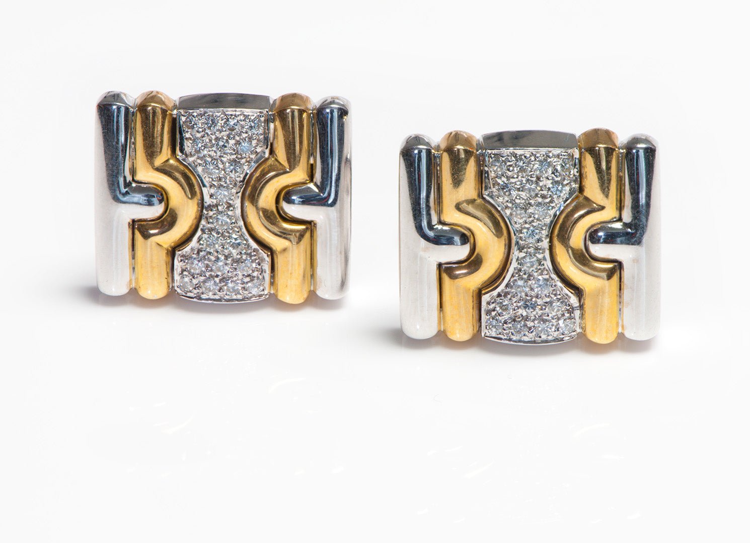 Parentesi Style 18K Gold Diamond Cufflinks