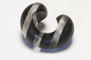 Patricia Von Musulin Wide Brown Wood Lucite Cuff Bracelet