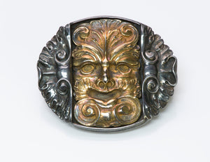 Paul Lantuch Gold Renaissance Revival Silver Brooch