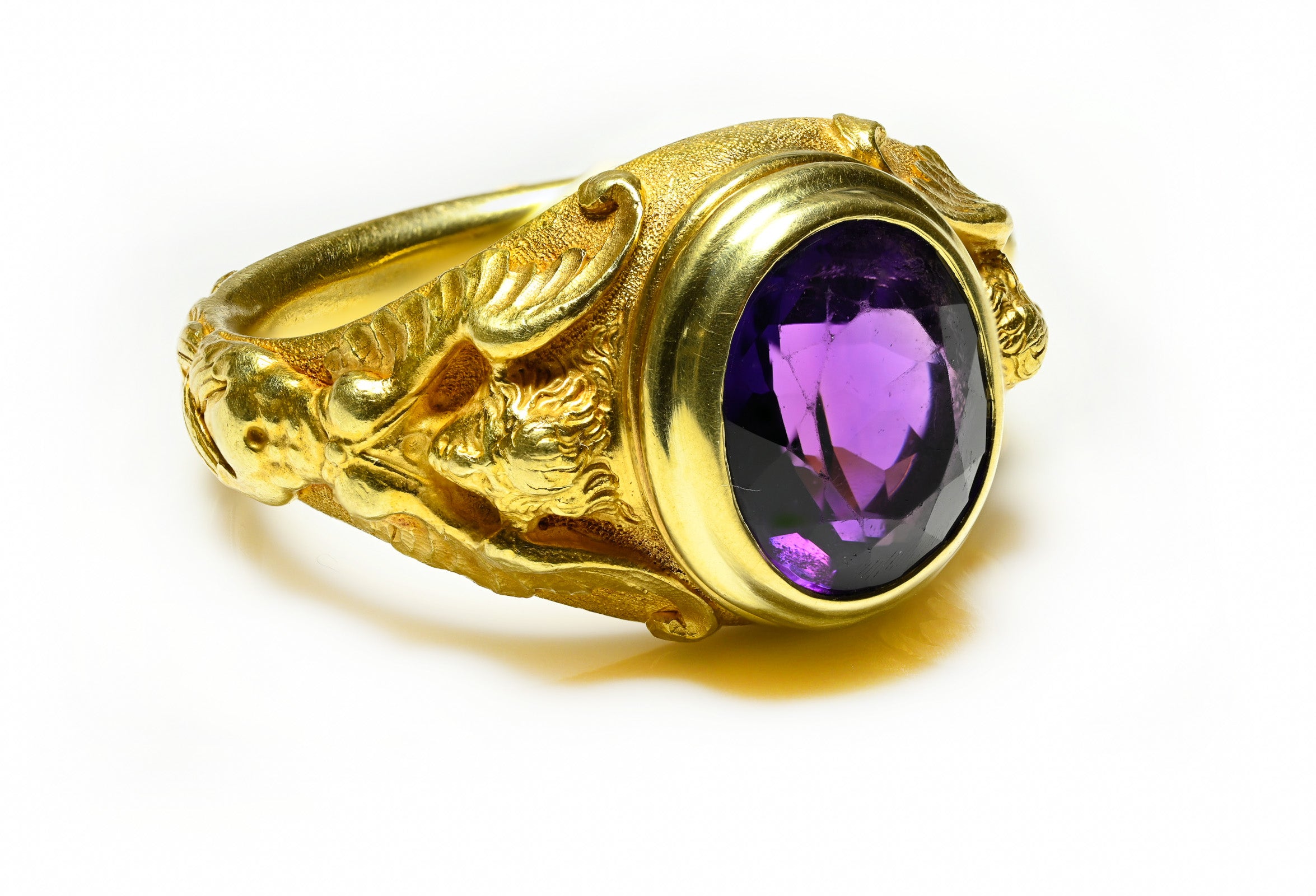 Paul Lantuch 18K Gold Amethyst Men's Ring