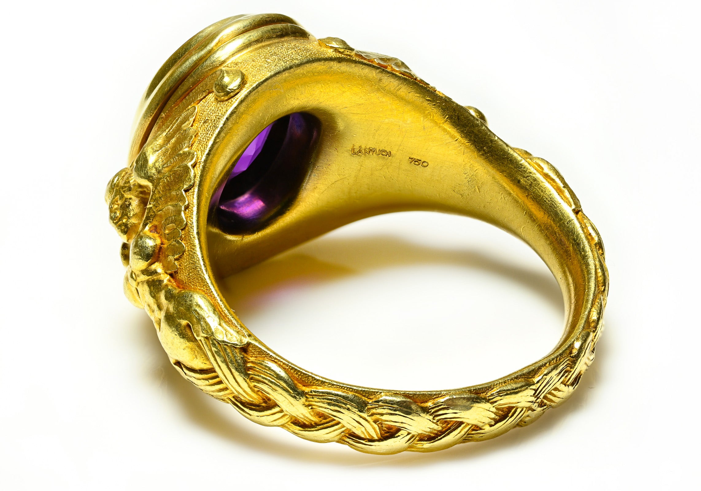 Paul Lantuch 18K Gold Amethyst Men's Ring