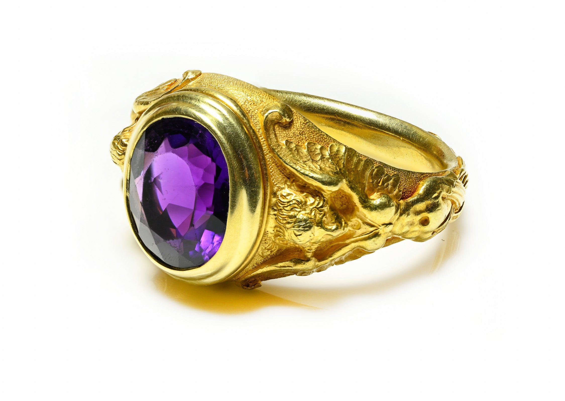 Paul Lantuch 18K Gold Amethyst Men's Ring