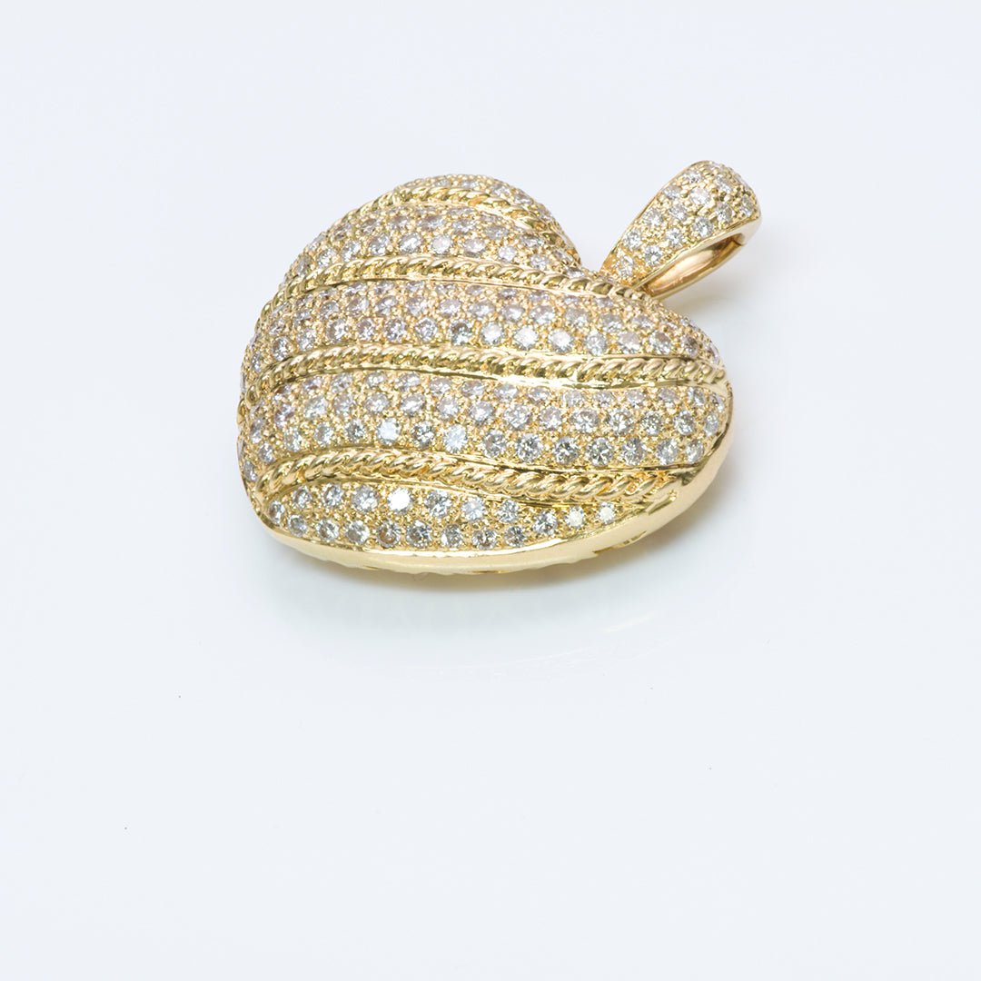 Pave Diamond 18K Gold Heart Pendant