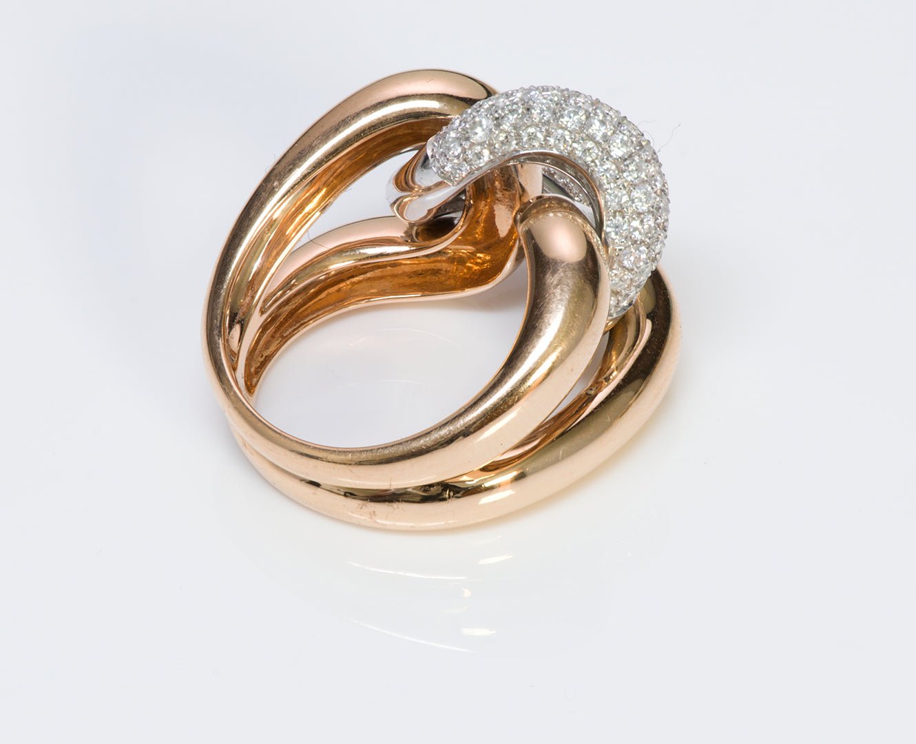 Pave Diamond 18K Yellow Gold Ring
