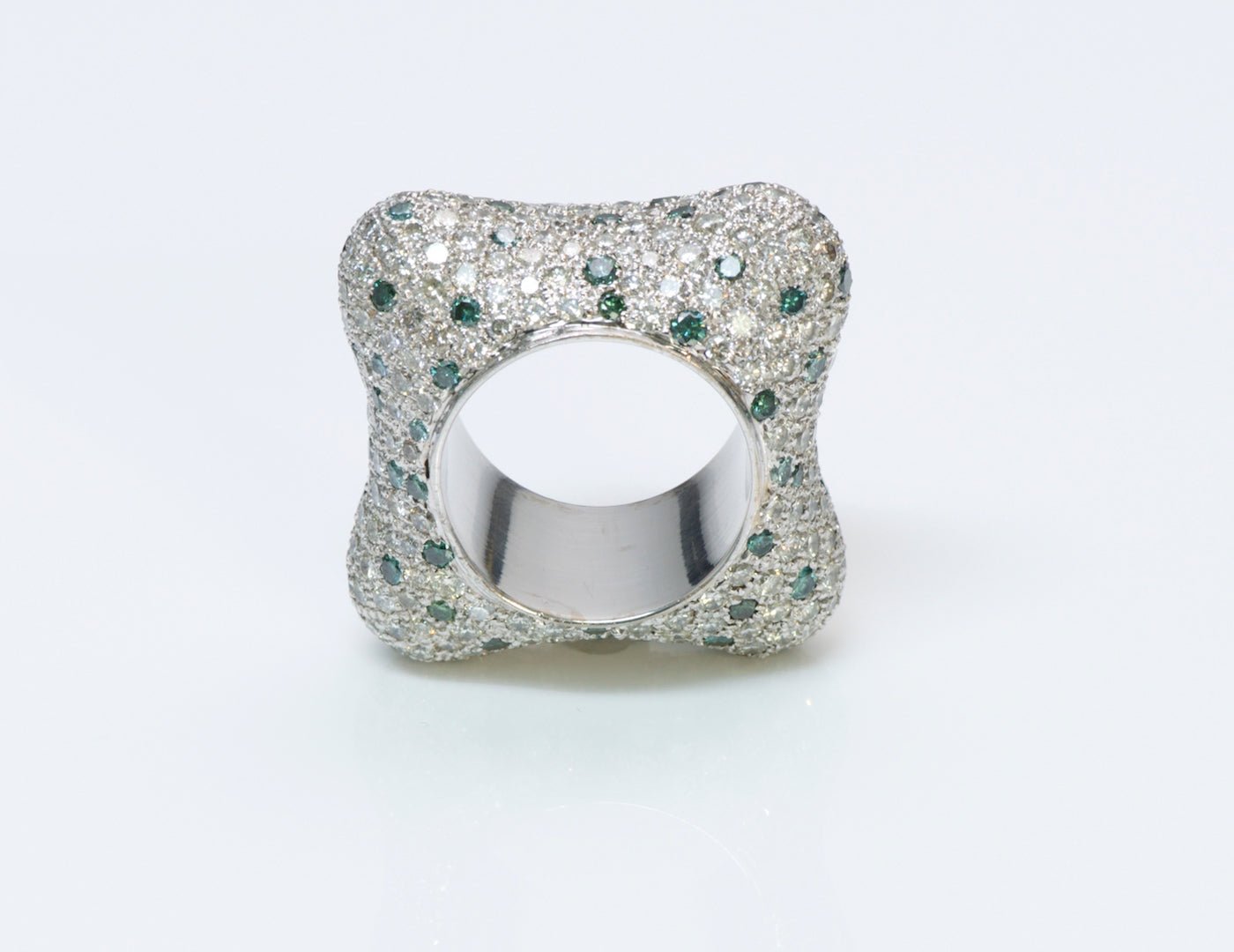 Pave Fancy Diamond Gold Ring