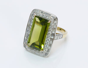 Peridot Diamond Gold Platinum Ring