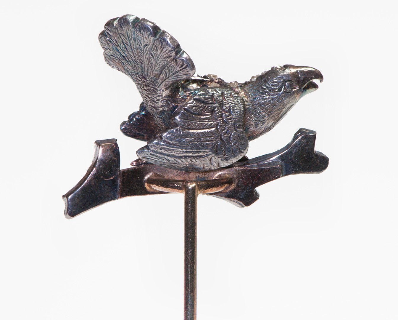Phenomenal Antique Diamond Bird Stick Pin