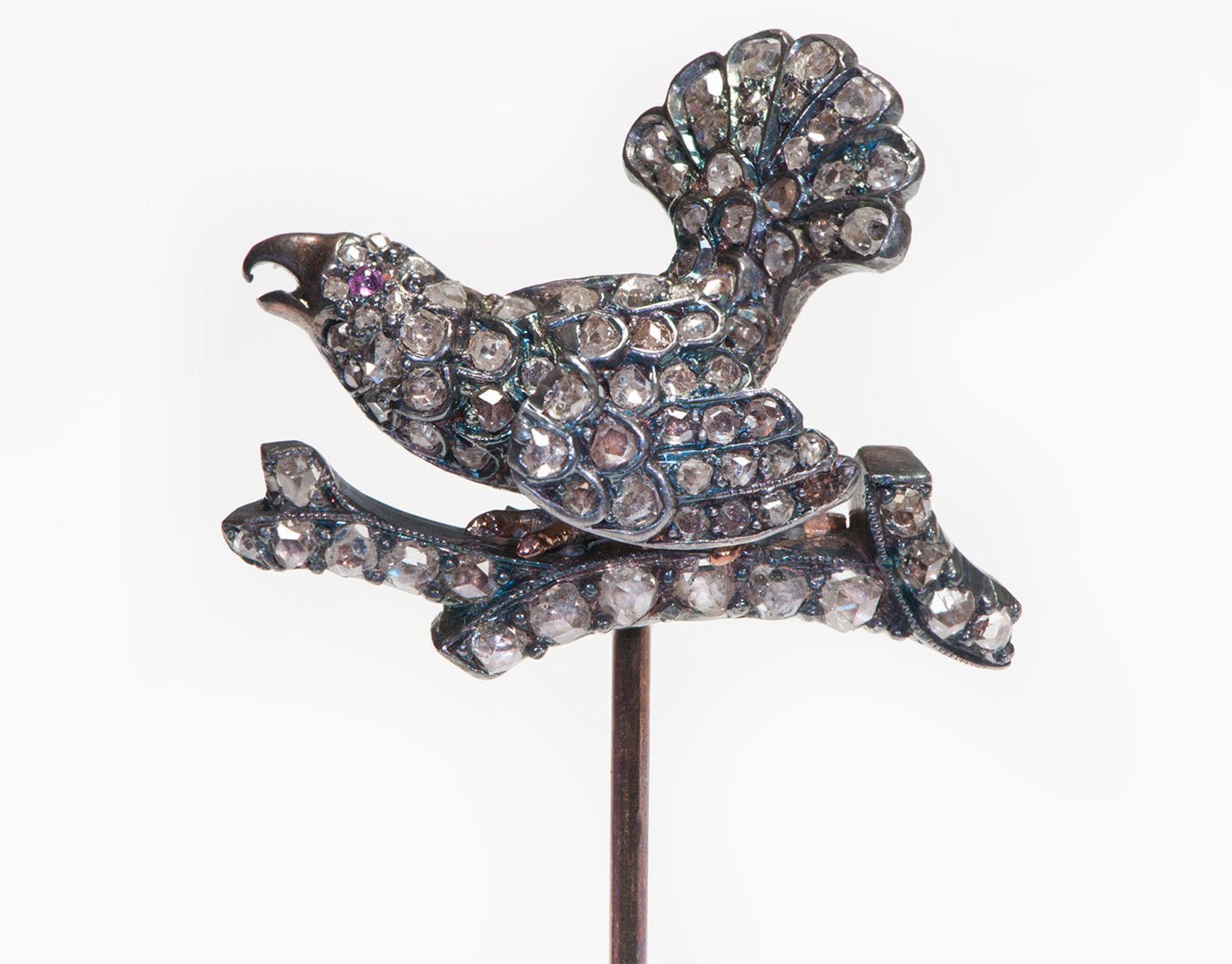 Phenomenal Antique Diamond Bird Stick Pin