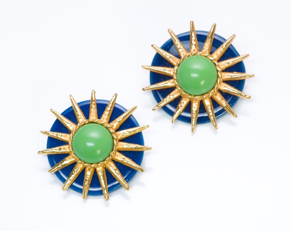 Philippe Ferrandis Paris Ceramic Sun Earrings - DSF Antique Jewelry