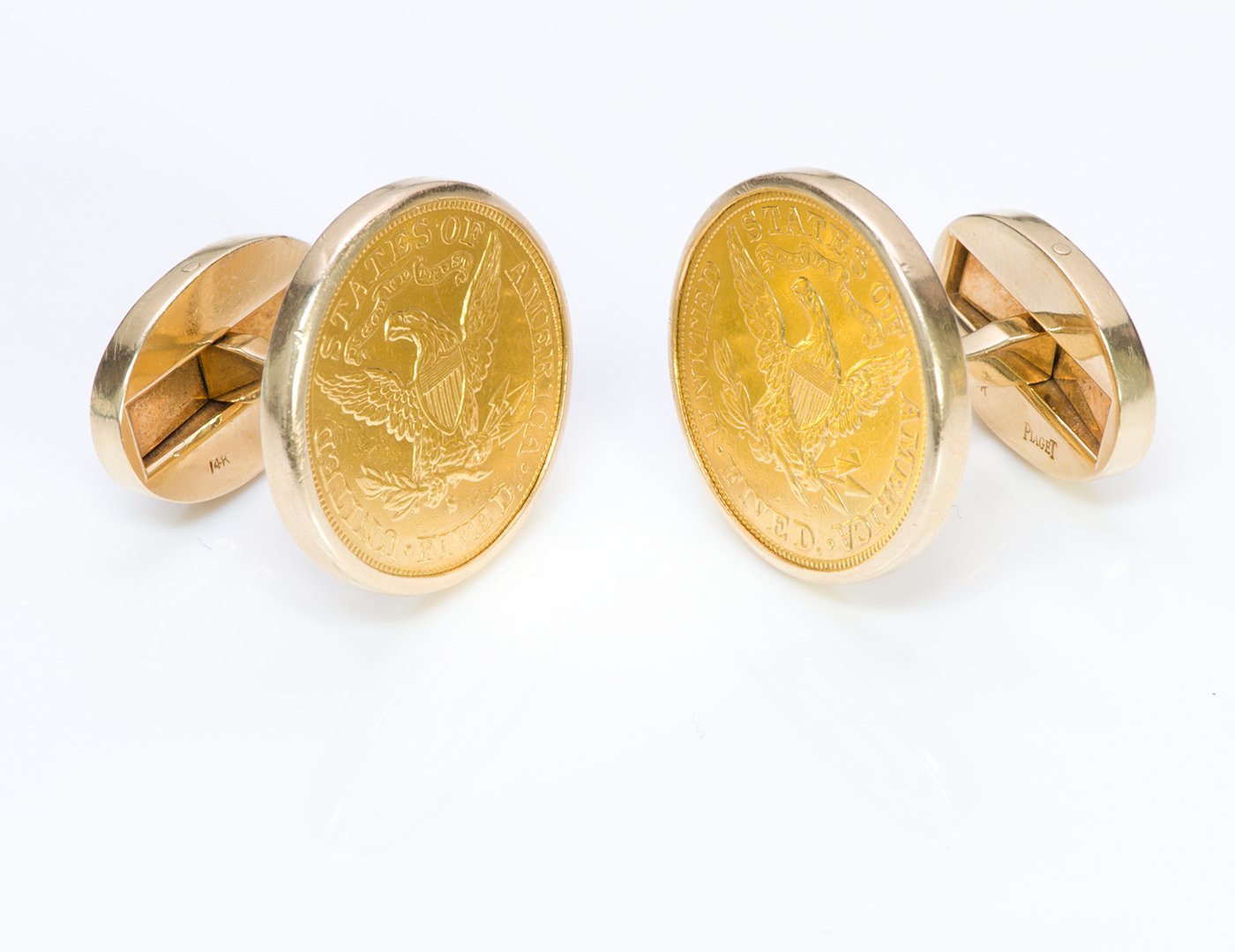 Piaget 22K Yellow Gold Coin Cufflinks