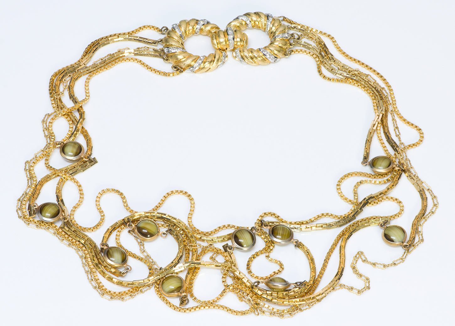Pierre Cardin Multi Chain Glass Necklace