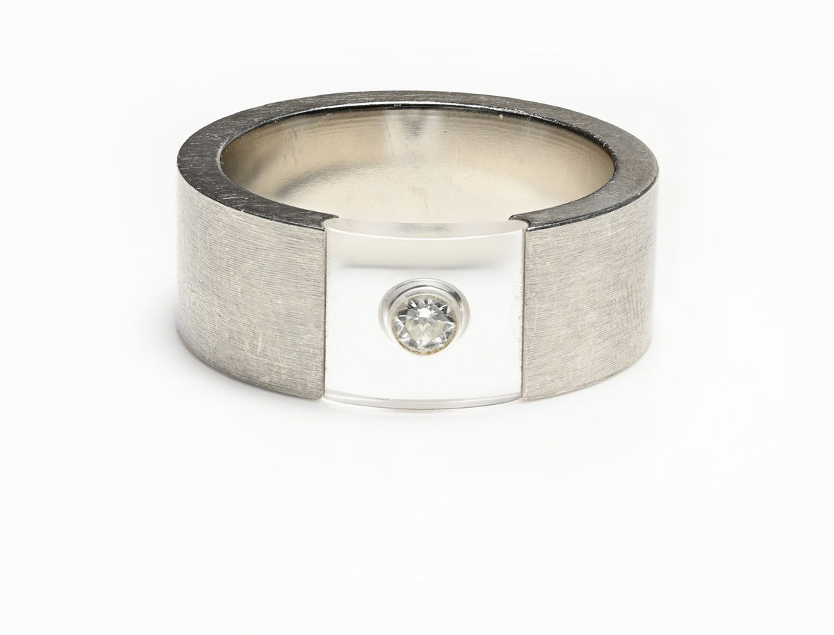 Men's Heavy Wide Platinum Diamond Lucite Band