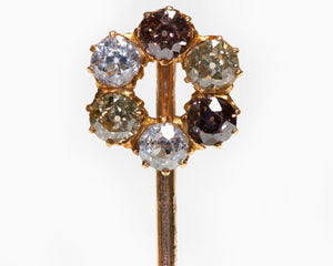 Plisson et Hartz 18K Gold Natural Fancy Color Diamond Stick Pin