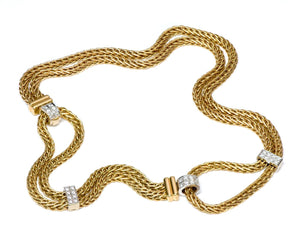 Pomellato 18K Gold Diamond Convertible Necklace Bracelet Set