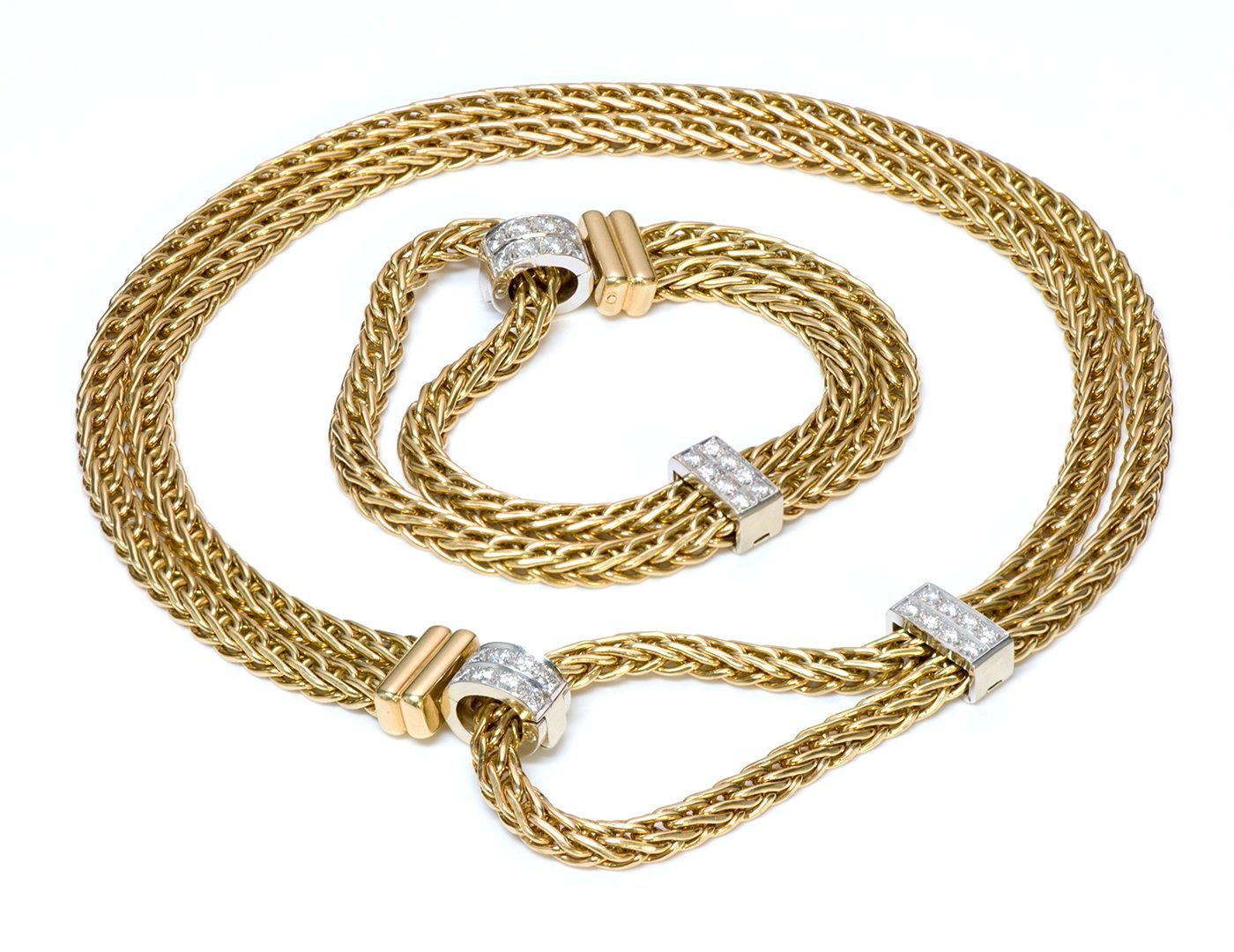 Pomellato Gold & Diamond Necklace Bracelet