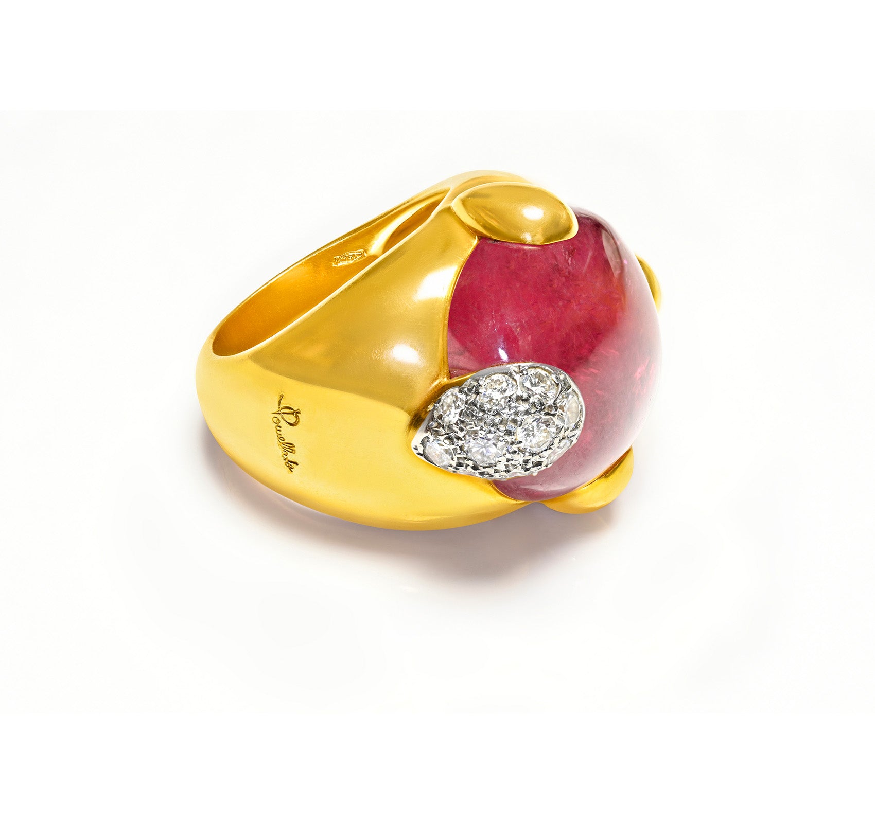 Pomellato 18K Gold Griffe Tourmaline Diamond Ring