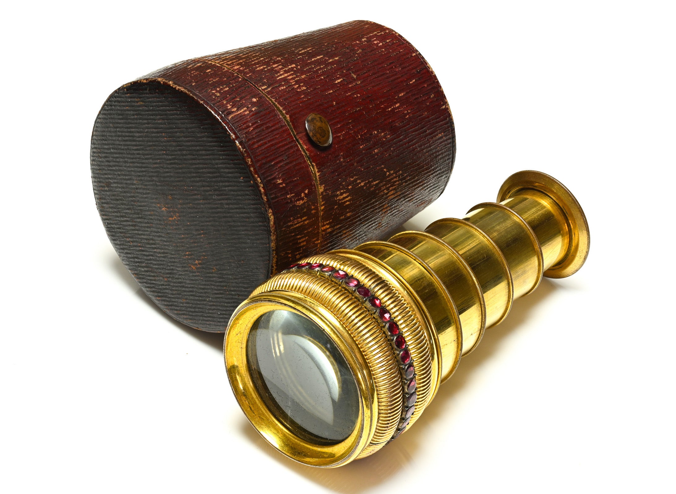 Early 19th Century Garnet-Set Miniature Spy Glass Telescope