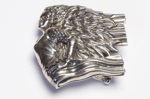 Rare 1995 Barry Kieselstein Cord Sterling Silver Angel Belt Buckle